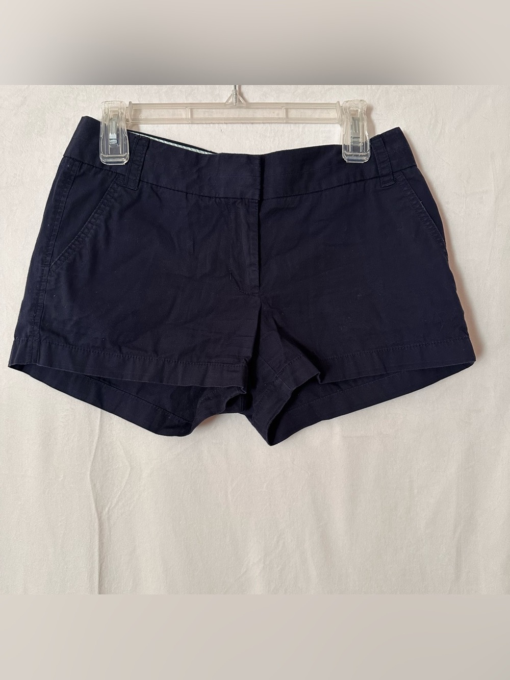 J.CREW Women's Navy Blue Chino 100% Cotton Broken In Shorts Size 4 Festival rave
